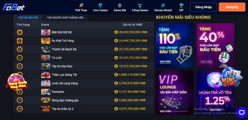 Ví điện tử 12win Nổ Hũ